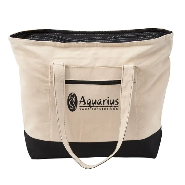 Promotional 12 oz Cotton Canvas Zippered Boat Tote