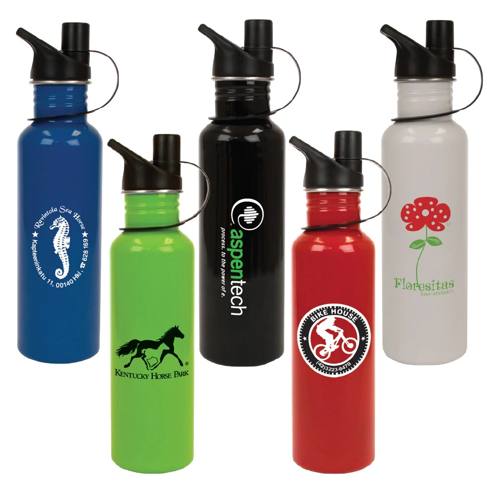 Promotional Stainless Steel Carabiner Sports Bottle - 25oz