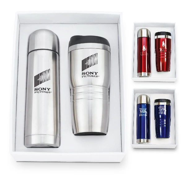 View Image 2 of Stainless Steel Tumbler and Thermos Set