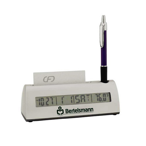 Promotional Clock with Name Card and Pen Holder