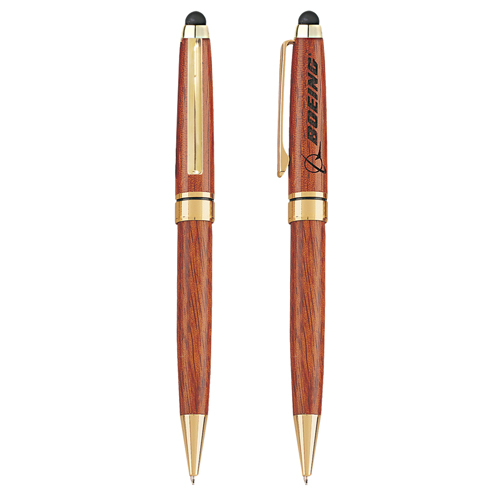 Promotional Rosewood Twist Ballpoint w/ Stylus 