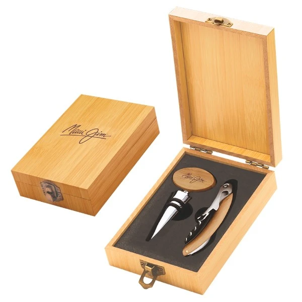 Promotional  Bamboo Corkscrew & Stopper Set