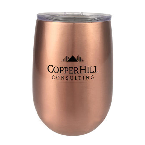 Promotional Copper Stemless Wine Tumbler - 9oz 
