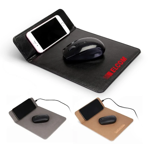 Promotional Leatherette Charging Mousepad