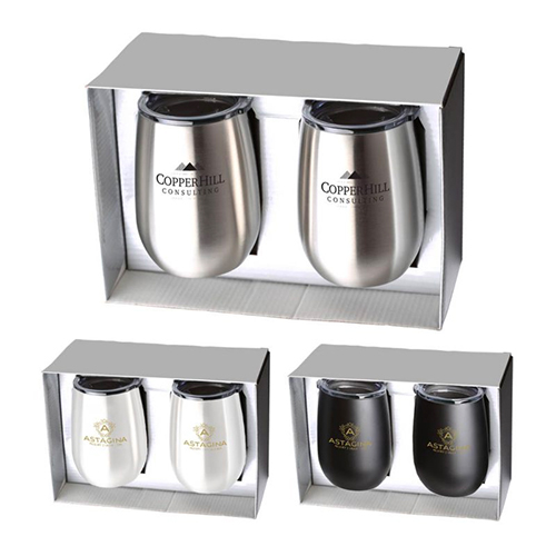 Promotional Stainless Steel Stemless Wine Tumbler Gift Set