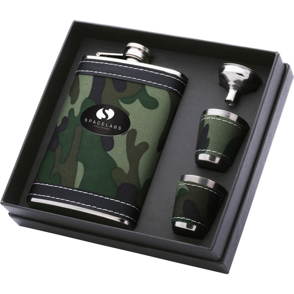 Promotional Camouflage Flask Gift Set