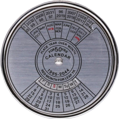View Image 2 of Custom 50 Year Perpetual Calendar Metal Keychain