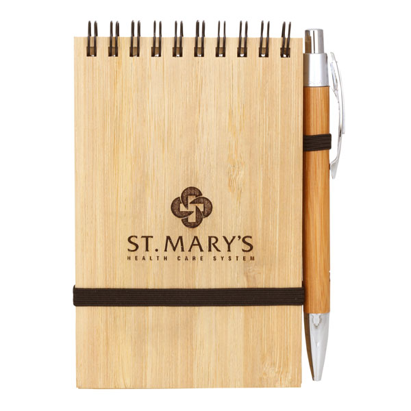 Promotional Bamboo Notepad with Bamboo Pen 