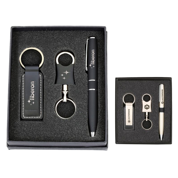 Promotional Metal Keychain & Pen Set