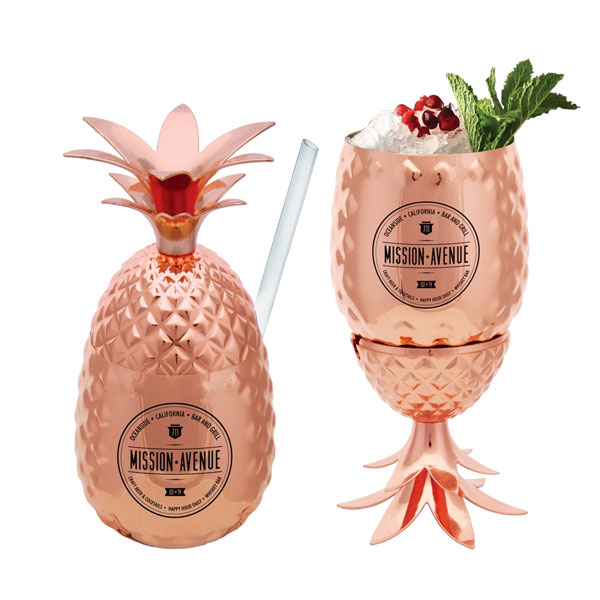 Promotional Pineapple Stainless Mug w/Lid