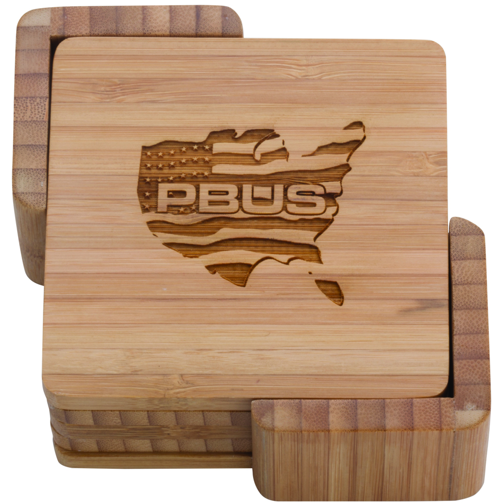 Promotional Square Bamboo Coasters