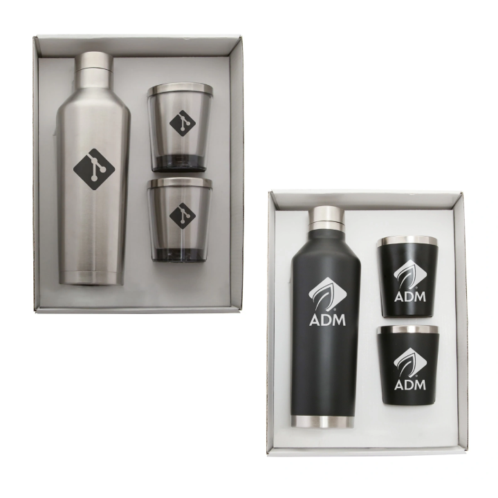 Promotional Stainless Steel Bottle & Tumblers Gift Set