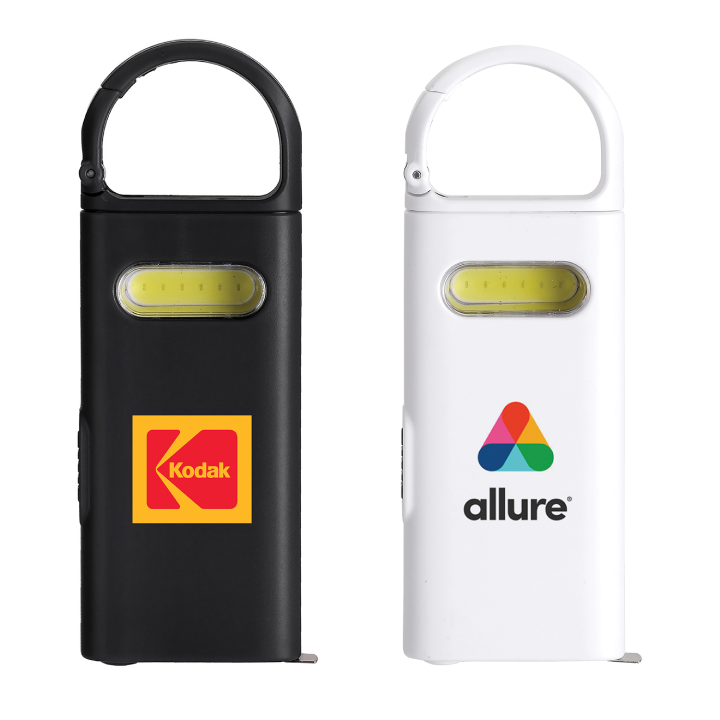 Promotional Carabiner COB Flashlight w/ Measuring Tape