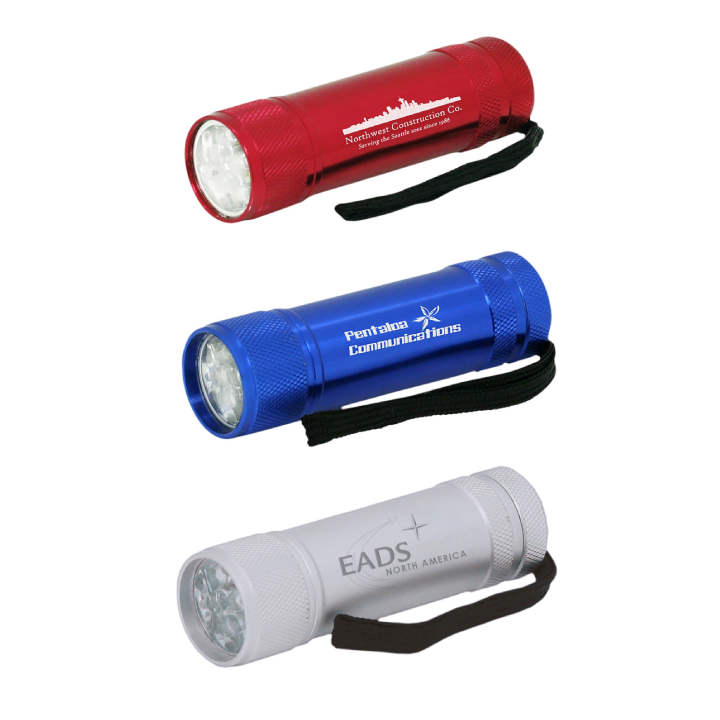 Metal 9-LED Promo Flashlight