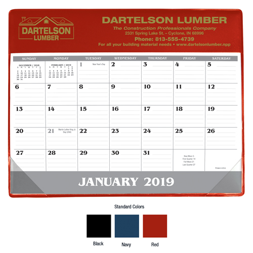 Small Vinyl Desk Pad Desk Calendars 3 42 Ea