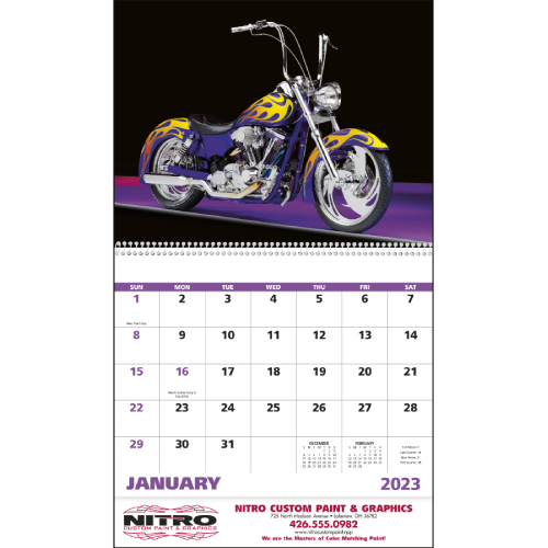 Motorcycles Calendar - Spiral  