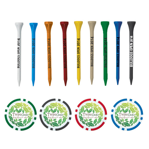 Promotional Clubhouse Pak Golf Tees and Ball Marker