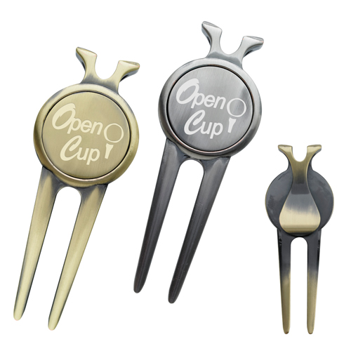 Promotional Deluxe Magnetic Divot Repair Tool with ball Marker 