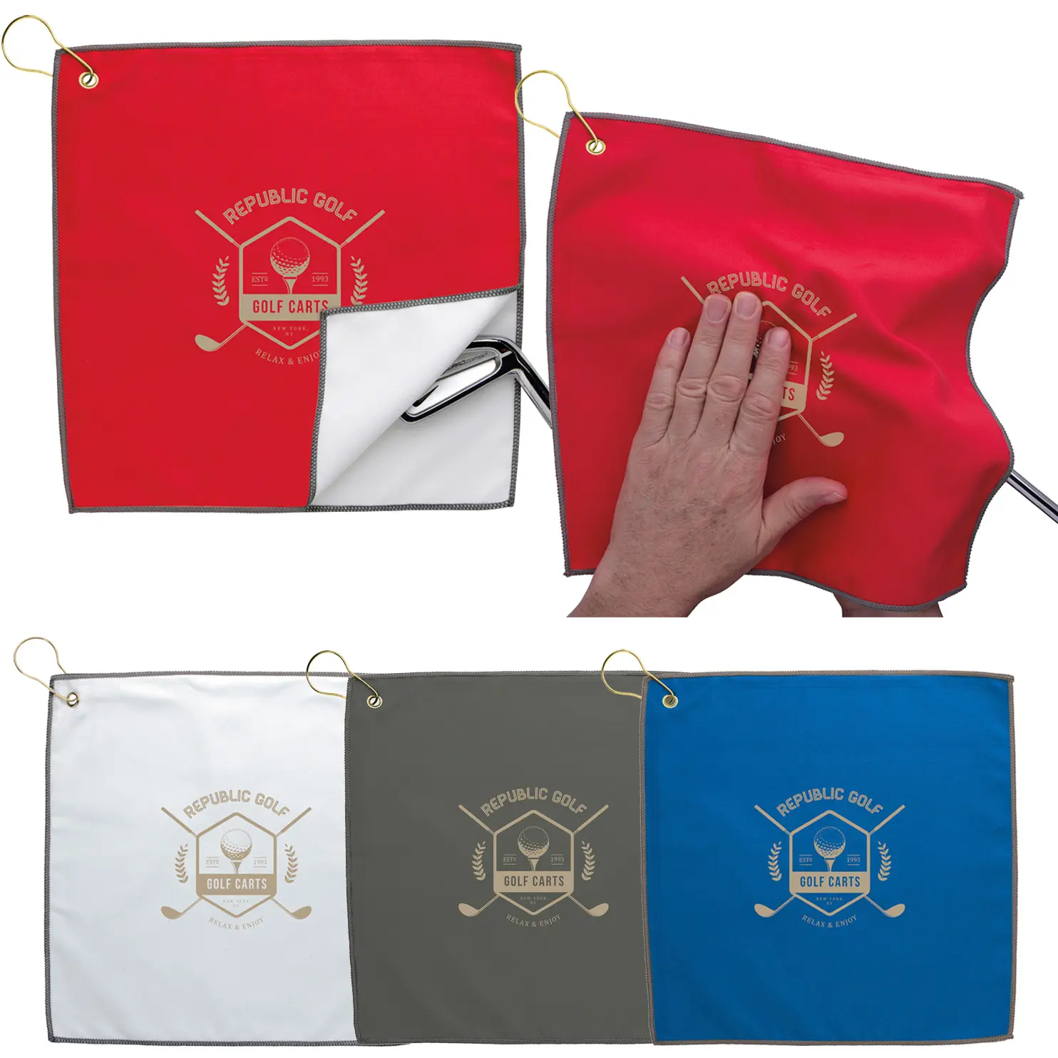 Promotional Double Layer Golf Towel