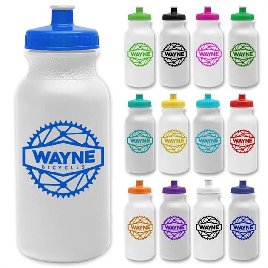 Custom 20 oz Water Bottles with Push Caps