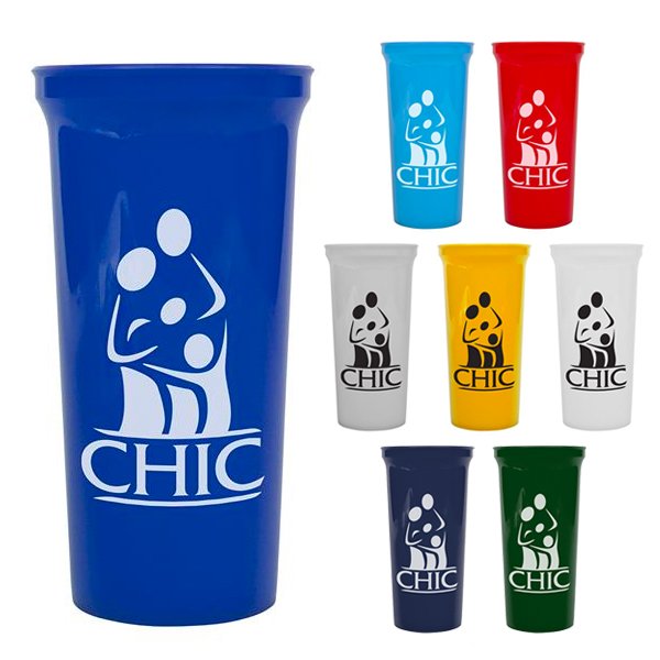 Custom Printed 32 oz. Plastic Stadium Cup-Blank