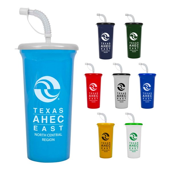 Promo Sport Bottles with Straw Cap (32 Oz.)