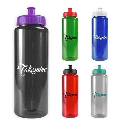 View Image 2 of Transparent Color Bottle - 32 oz - BPA Free