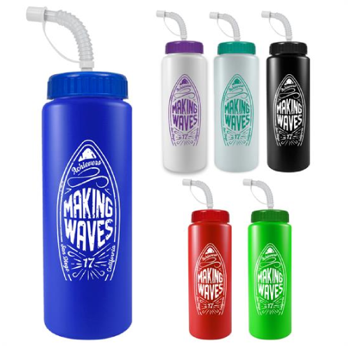 Promotional Sports Bottle w/ Straight Straw - BPA Free (32 oz )