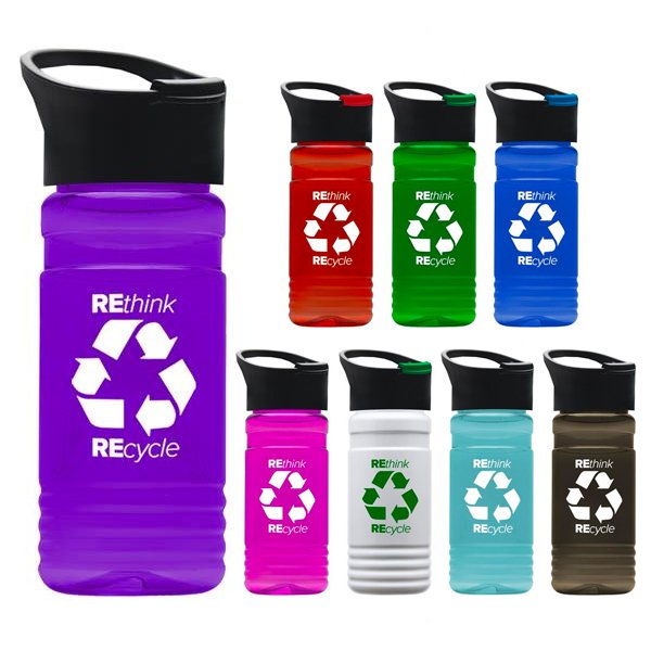 Promotional UpCycle RPET Bottle Pop Up Sip Lid-20 Oz.