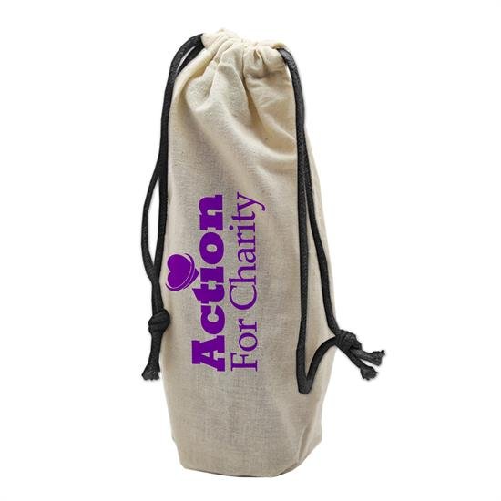 Promotional Cotton Drawstring Bottle Tote - 6