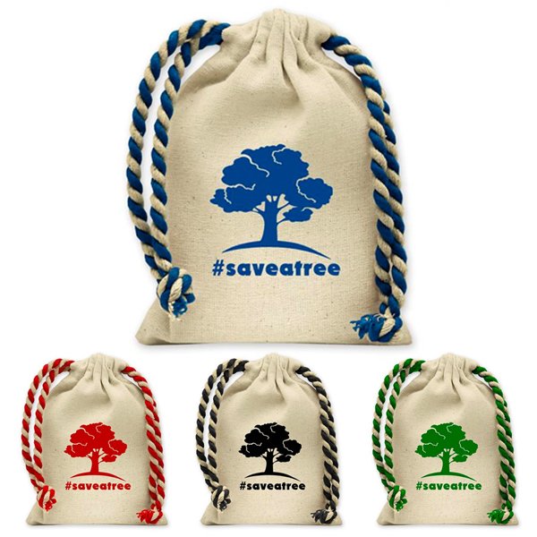 Promotional Handy Canvas Drawstring Tote 