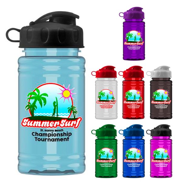 Promotional UpCycle Mini RPet Sports Bottle with Flip Top Lid - 16 oz.