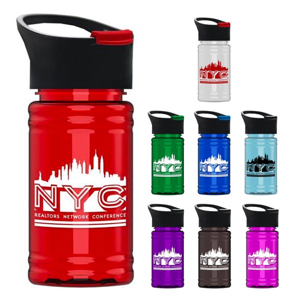 Promotional UpCycle RPet Sports Bottle with Pop-Up Sip Lid-16 Oz. 