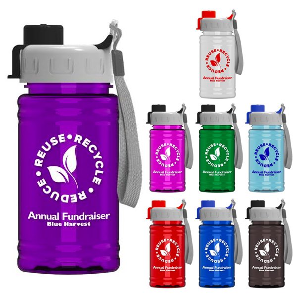UpCycle RPet Sports Bottle with Quick Snap Lid-16 Oz. 