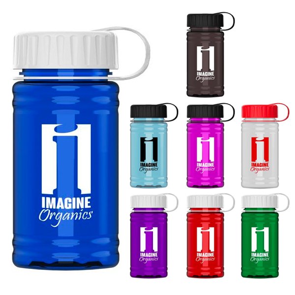 Promotional UpCycle RPet Sports Bottle with Tethered Lid -16 Oz.