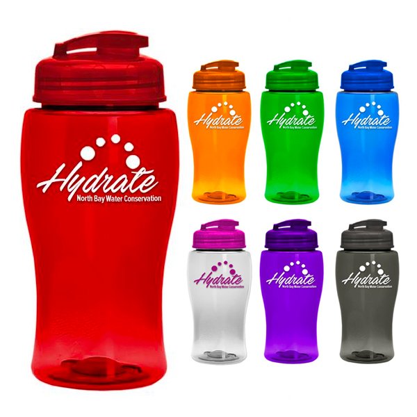 Promotional Transparent Bottle with Flip Lid-18 Oz. 