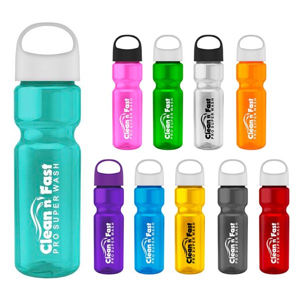 Promotional Transparent Bottle with Oval Crest Lid