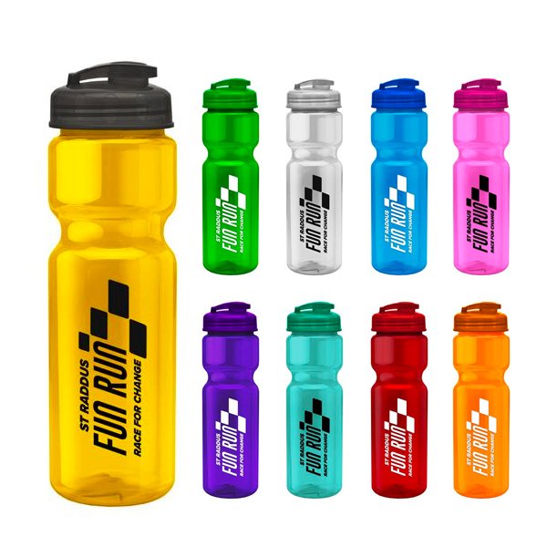 Promotional Champion Transparent Bottle with Flip Lid (28 Oz.)