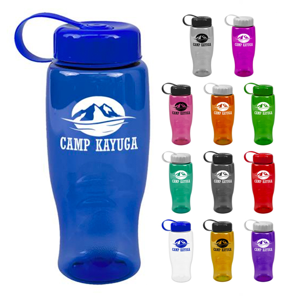 Promotional Poly-Pure Bottle -Tethered Lid - BPA free (27 oz.)
