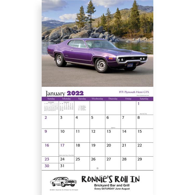Muscle Cars Calendar will catch the eye of any car enthusiast