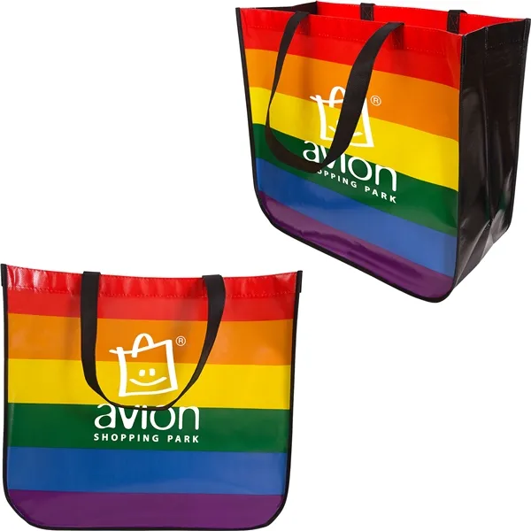 Promotional Large Rainbow Laminated Tote