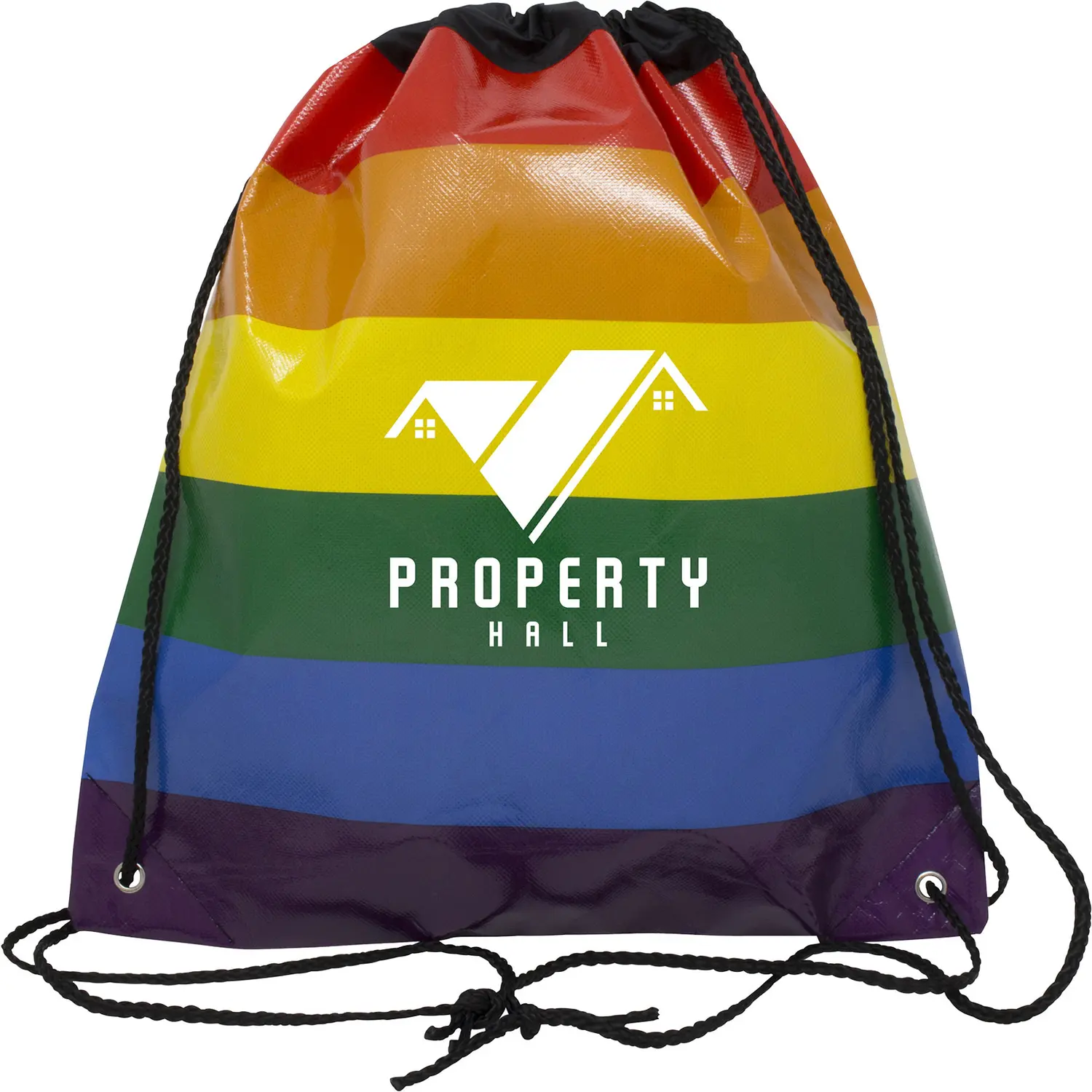 Promotional Jumbo Rainbow Backpack with Drawstring Closure