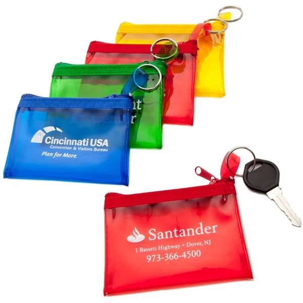 Translucent Vinyl Coin and Key Zippered Pouch