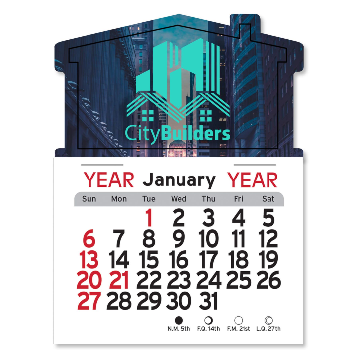 Promotional Adhesive Peel-N-Stick® Calendar - House