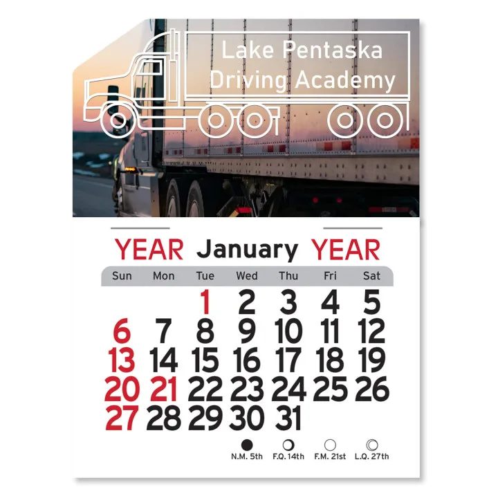 Custom Adhesive Peel-N-Stick® Calendar - Semi Truck Custom Adhesive Peel-N-Stick® Calendar - Semi Truck