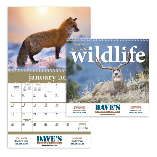 View Image 3 of North American Wildlife Wall Calendar