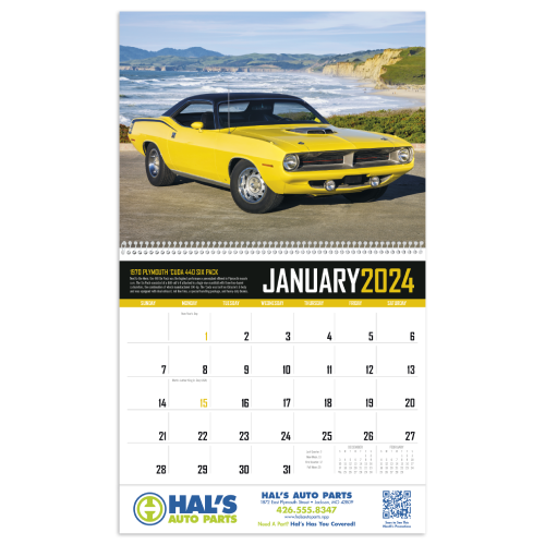 Custom Muscle Cars Calendar-(2024)