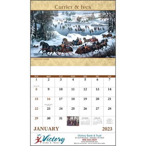 View Image 4 of Currier & Ives Wall Calendar