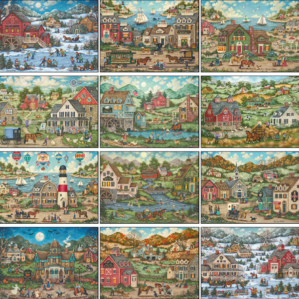 Folk Art Wall Calendar Custom Favorite Calendars 3.24 Ea