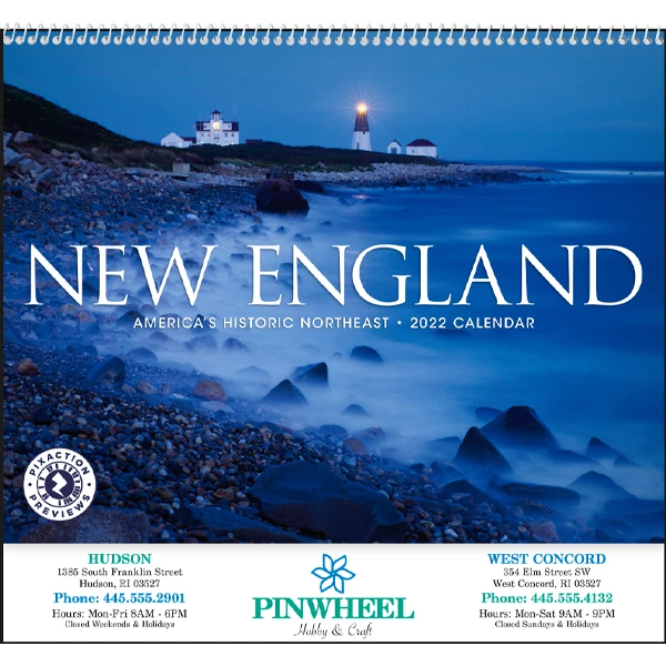 New England States Calendar